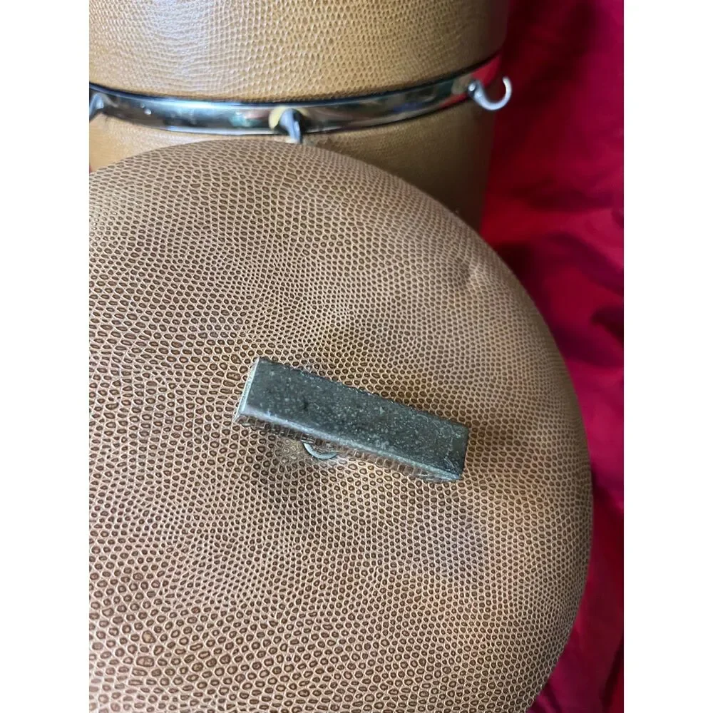 Vintage Georges Briard Faux Leather Ice Bucket with Metal Insert, Metal Tongs